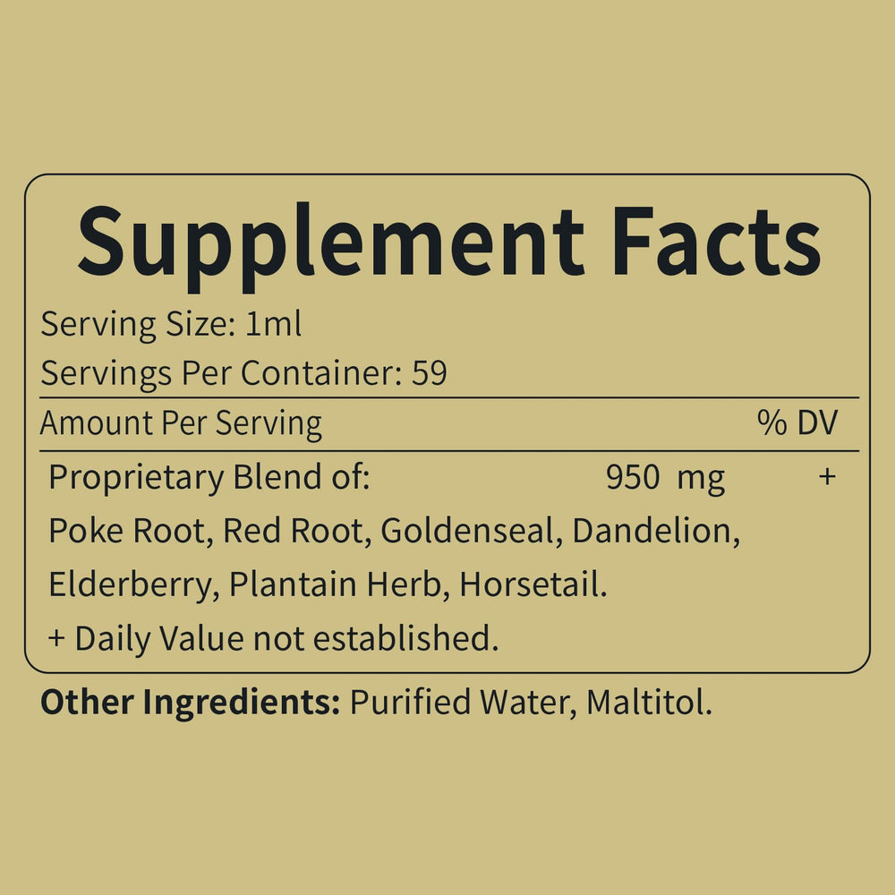 Packaging features natural ingredients for gentle, convenient daily lymph support