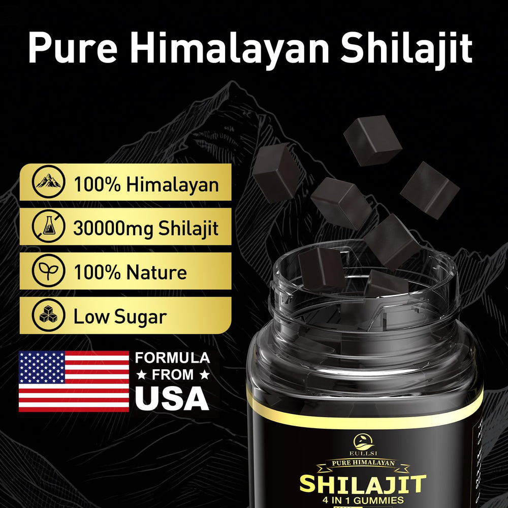 Eullsi Shilajit gummies label close-up highlighting ingredients