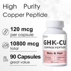 Euphea GHK-Cu capsules with enteric coating for targeted small intestine release.