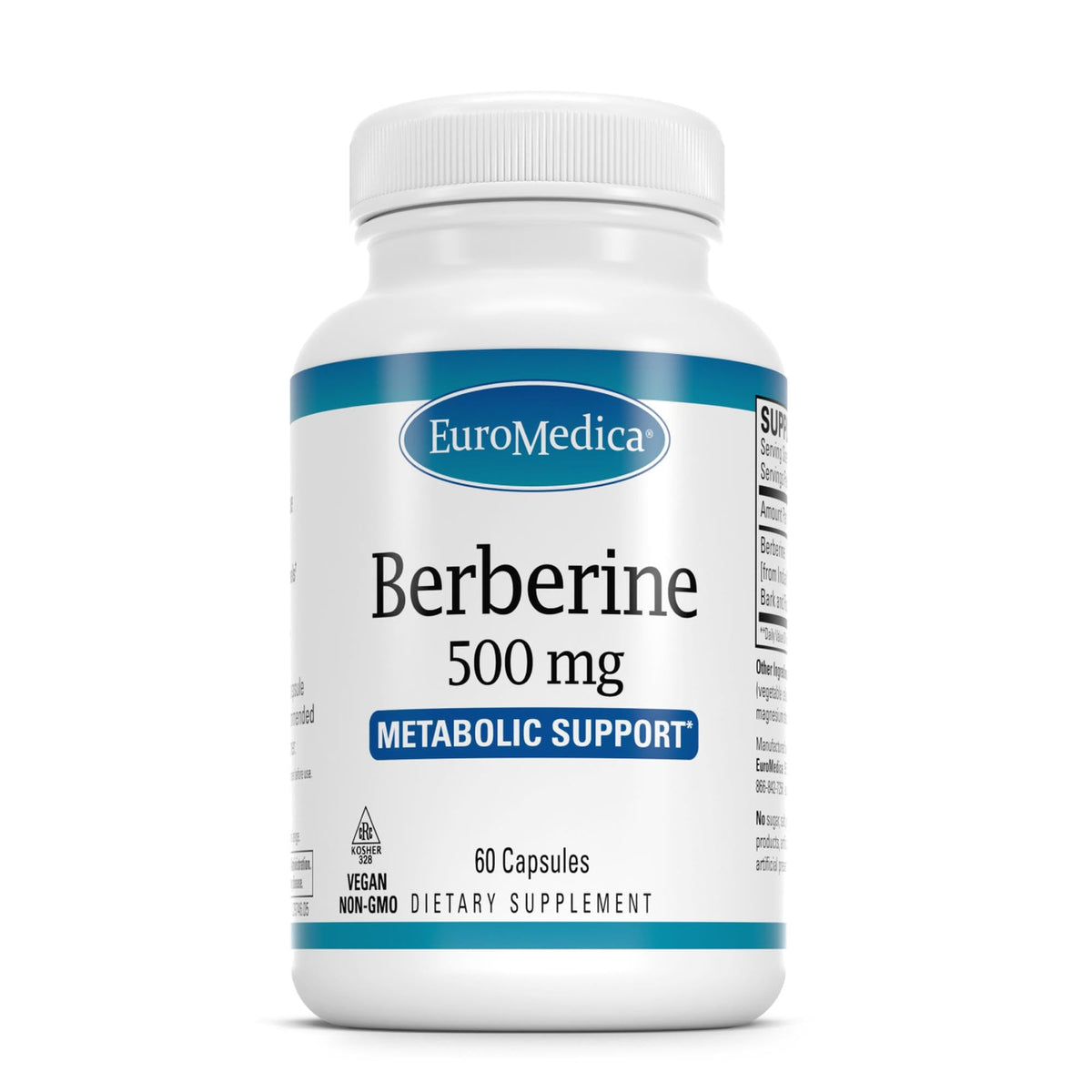 EuroMedica Berberine 500 mg bottle – supports brain health and wellness.