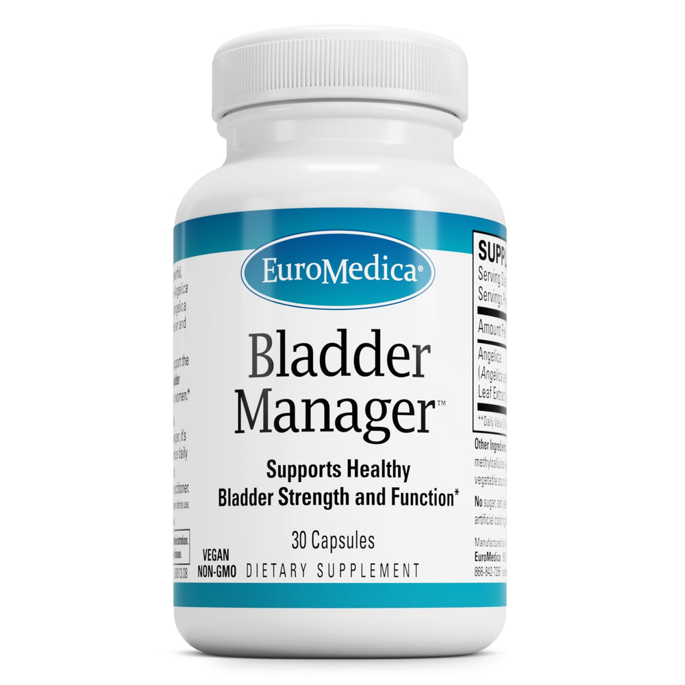 EuroMedica Bladder Manager bottle front view showing the product for urinary support.
