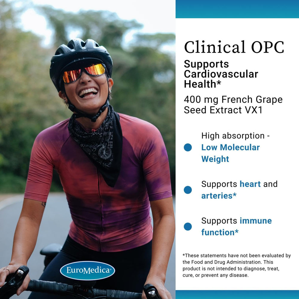 EuroMedica Clinical OPC sunflower lecithin ingredient detail highlighting absorption support.