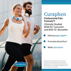 EuroMedica Curaphen bottle pour demonstrating simple daily dosing