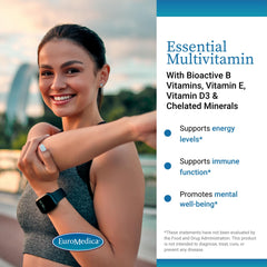 Close-up of EuroMedica Essential Multivitamin tablets for easy daily dosage