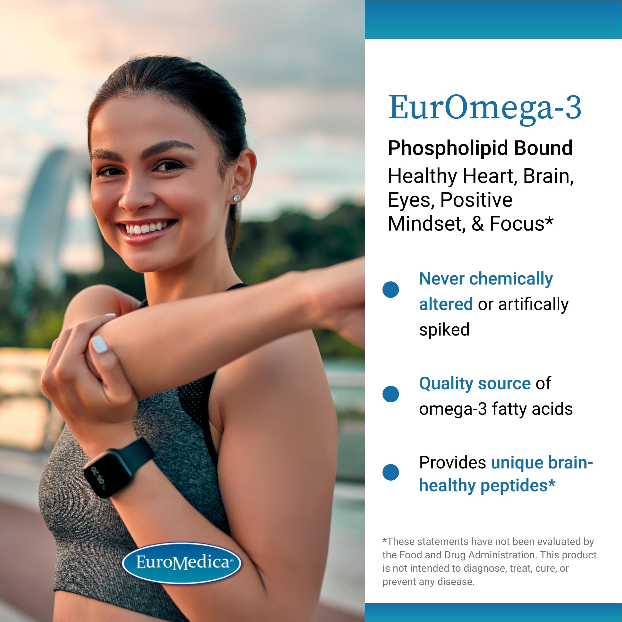 EuroMedica EurOmega-3 phospholipid-bound tablets provide stable, oil-free omega-3 delivery.