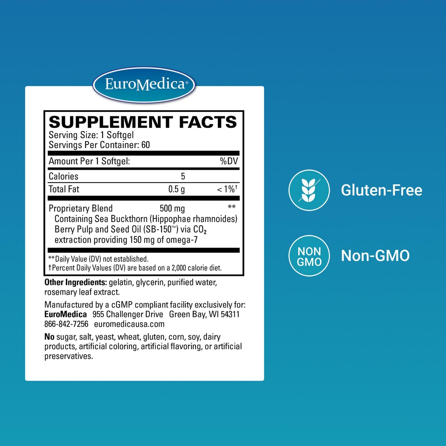 EuroMedica ProHydra-7 berry pulp oil softgel with fatty acids