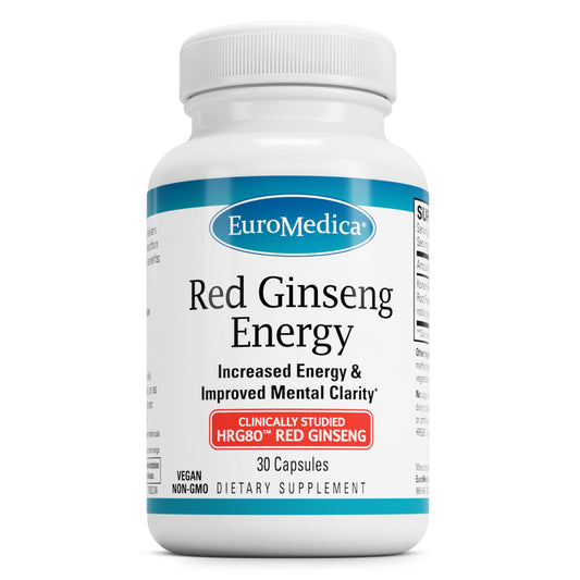 EuroMedica Red Ginseng Energy bottle front view for daily energy support