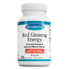 EuroMedica Red Ginseng Energy bottle front view for daily energy support