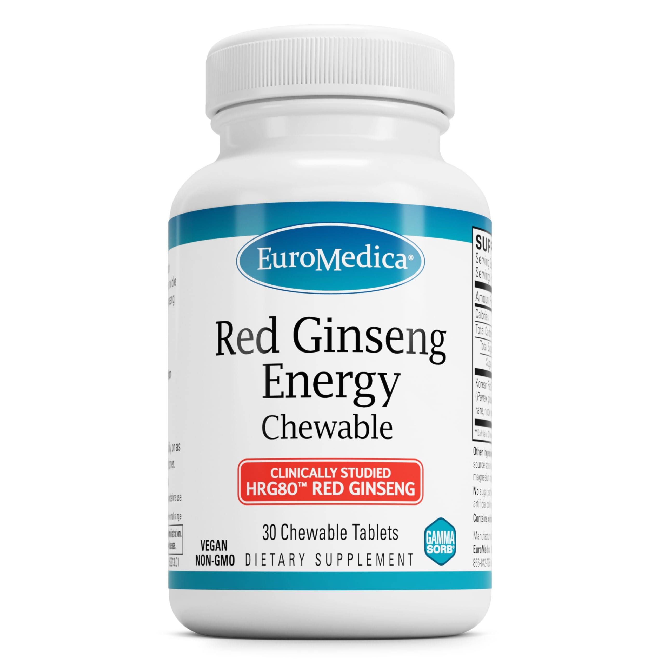EuroMedica Red Ginseng Energy bottle with HRG80 supports daily focus.