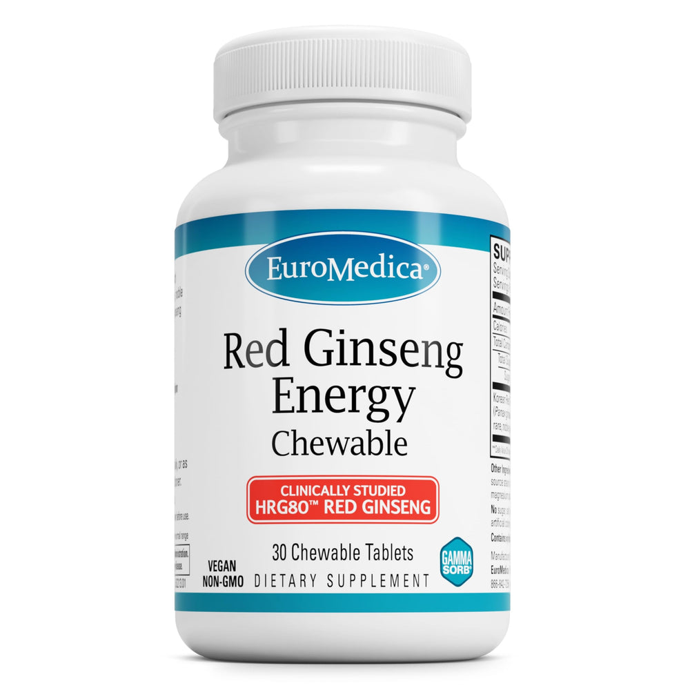 EuroMedica Red Ginseng Energy bottle with HRG80 supports daily focus.