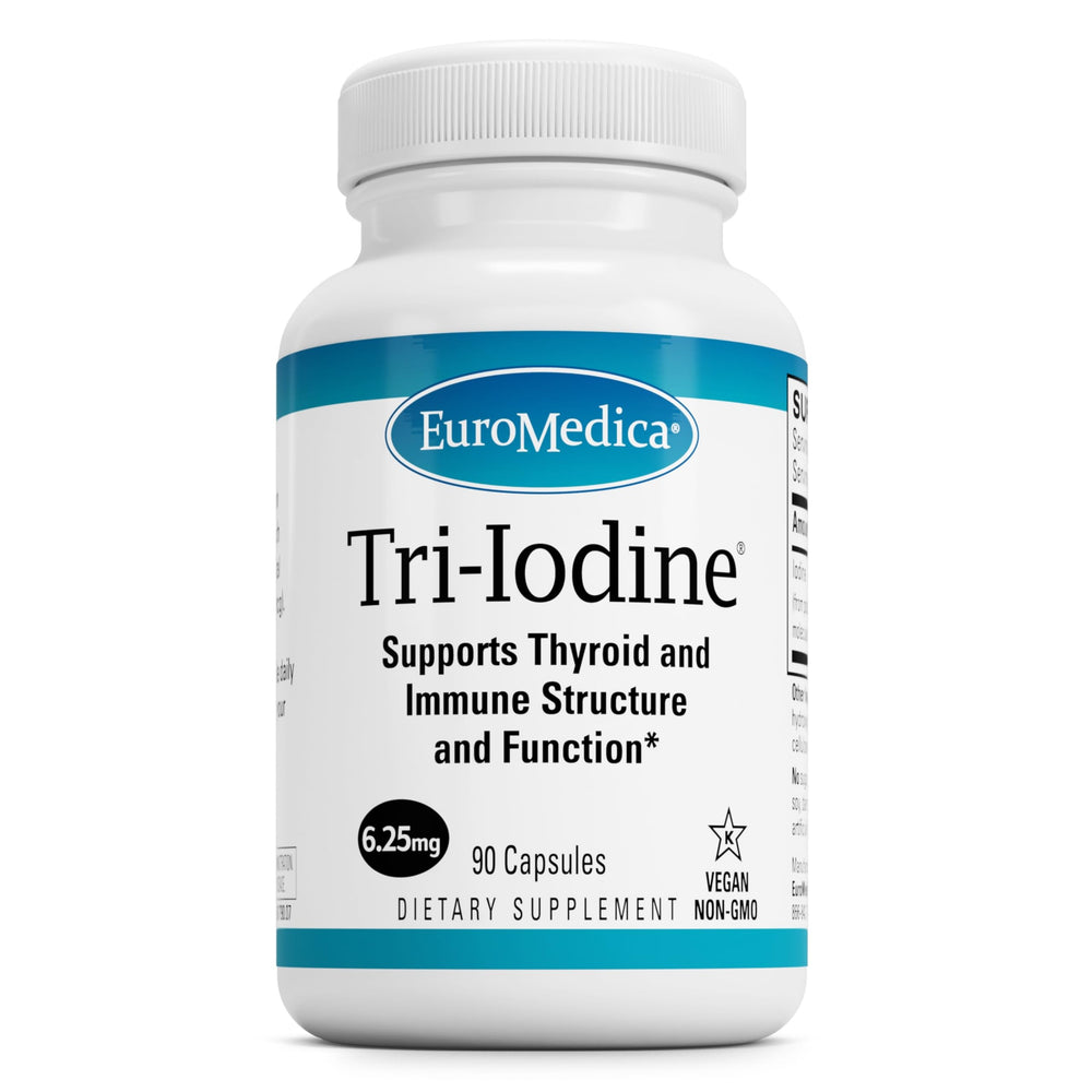 EuroMedica Tri-Iodine bottle front for daily wellness routine.
