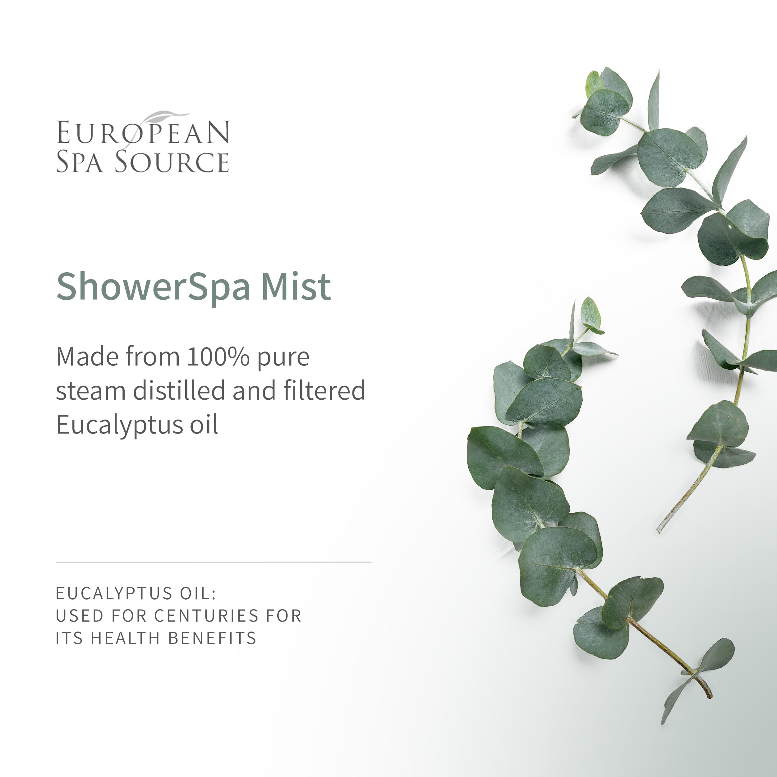 European Spa Source Aromatherapy ShowerMist delivering energizing scent for focus and mood