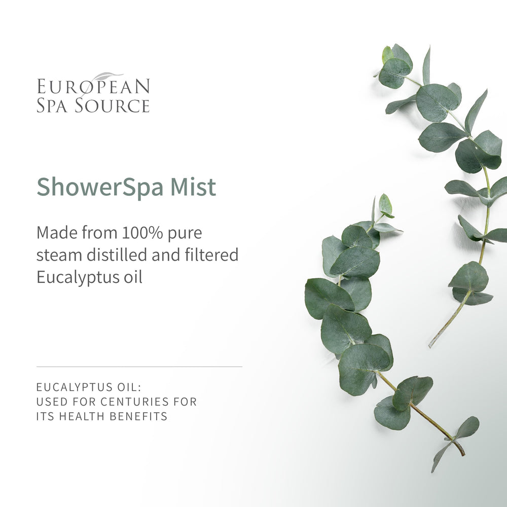 European Spa Source Aromatherapy ShowerMist delivering energizing scent for focus and mood