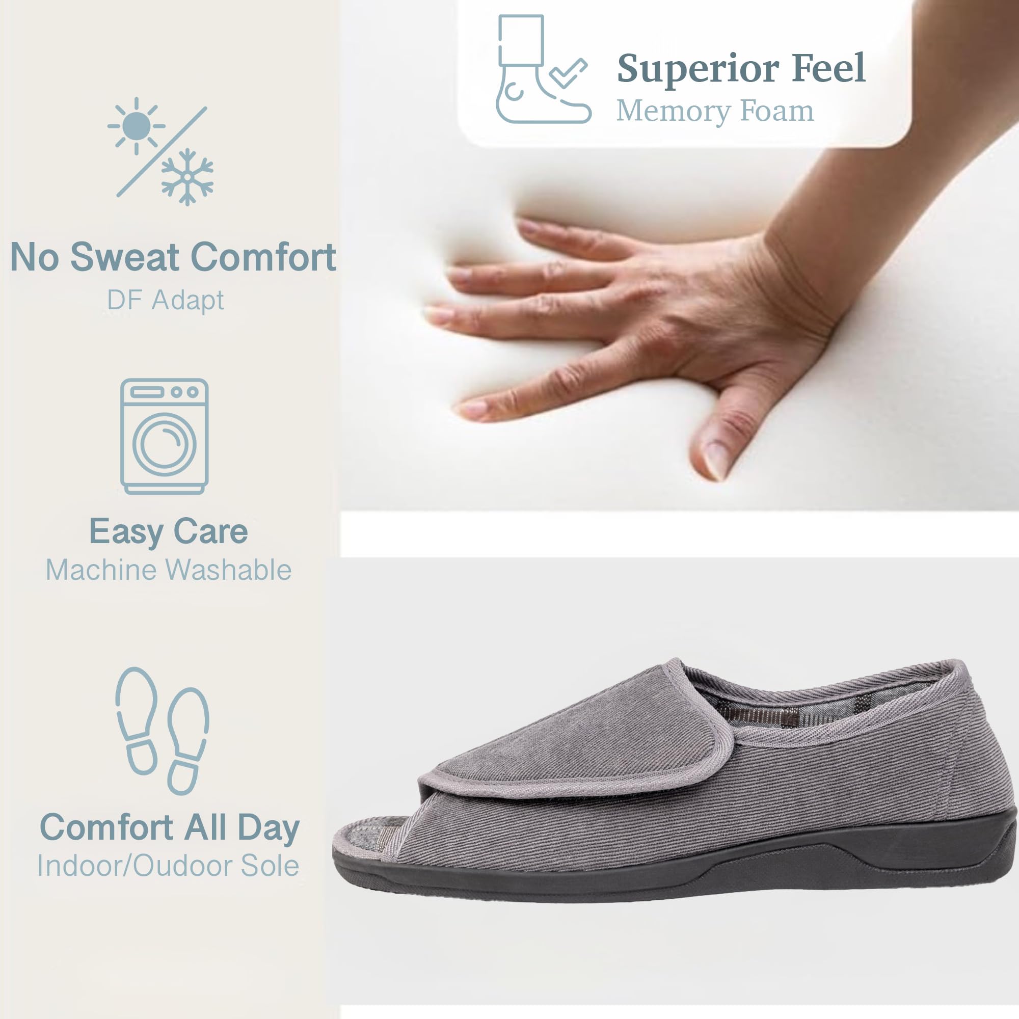 EUROPEAN SOFTEST adjustable hook-and-loop strap for secure fit.