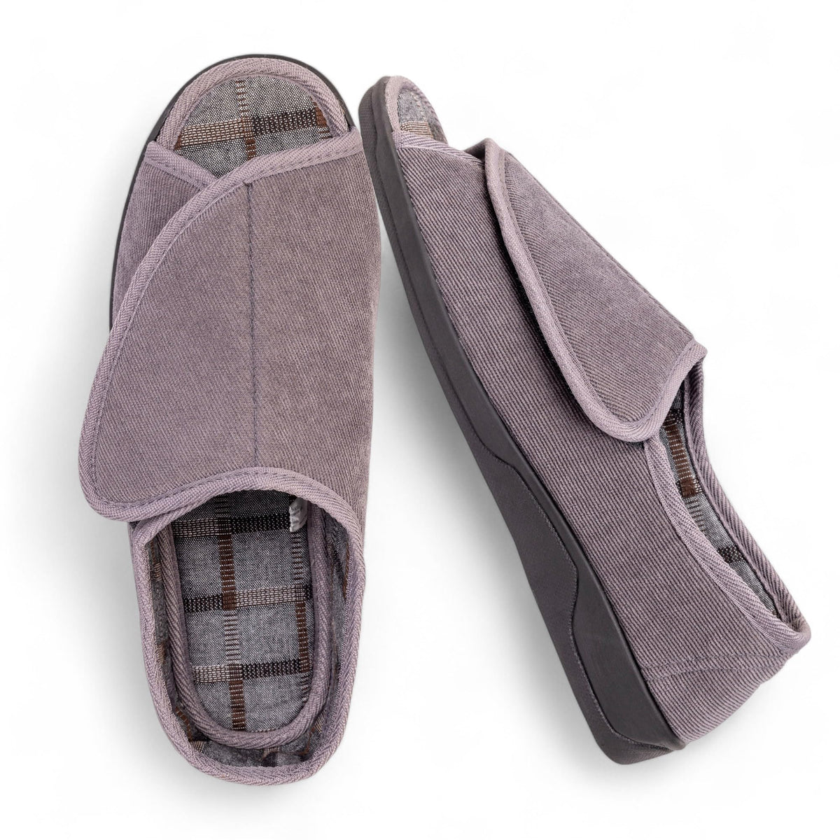 EUROPEAN SOFTEST men's extra-wide slipper open-toe design for swollen feet comfort.