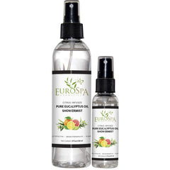 EuroSpa Aromatics Eucalyptus ShowerMist bottle 8oz for a refreshing steam experience