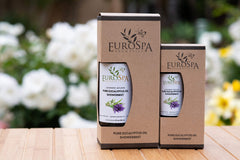 Lavender-infused eucalyptus oil two-ounce travel bottle for portable calm