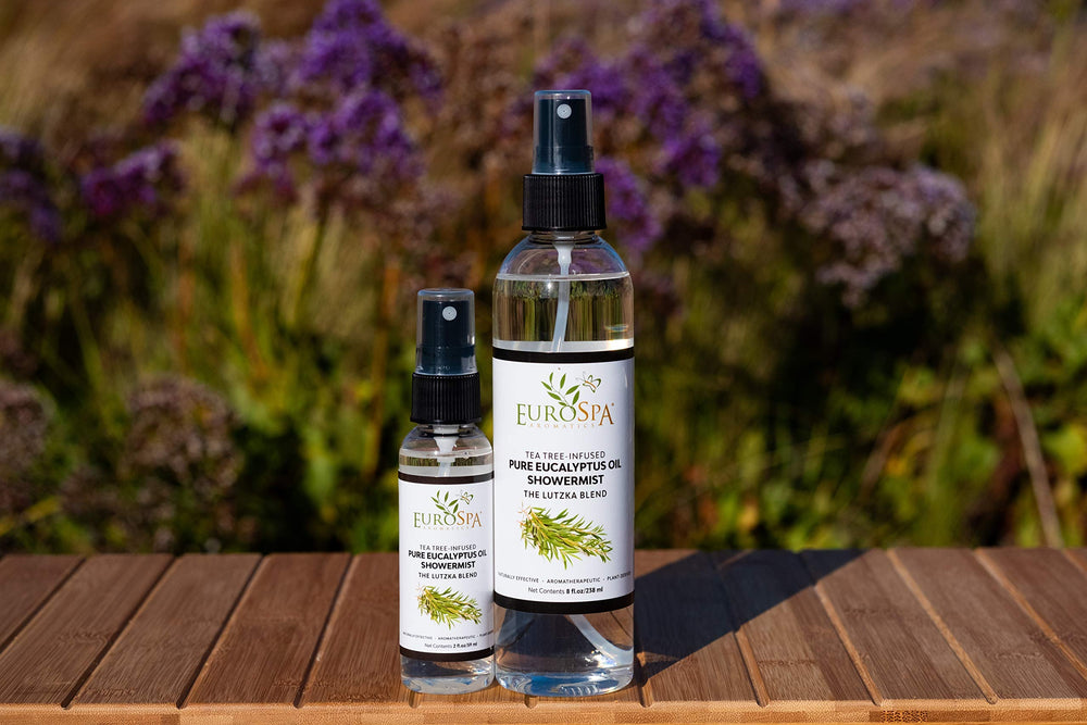 EuroSpa Aromatics eucalyptus spray for a multi-use steam room experience.