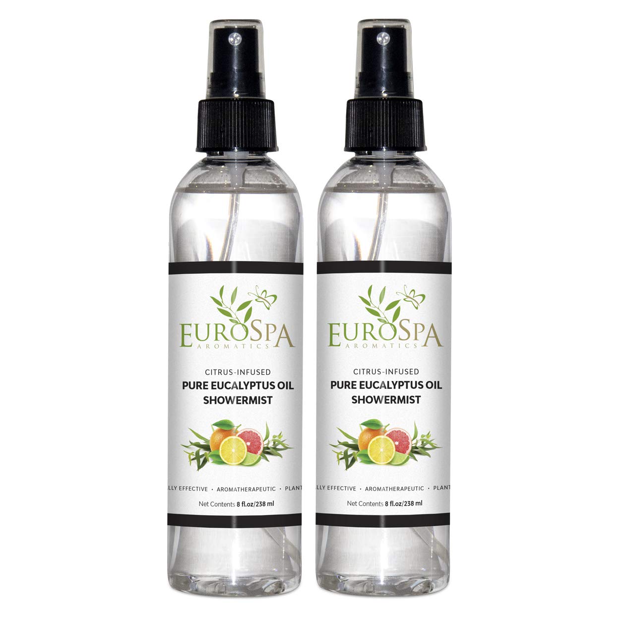 EuroSpa Aromatics pure eucalyptus oil showermist bottle pour for spa-like shower aromatherapy