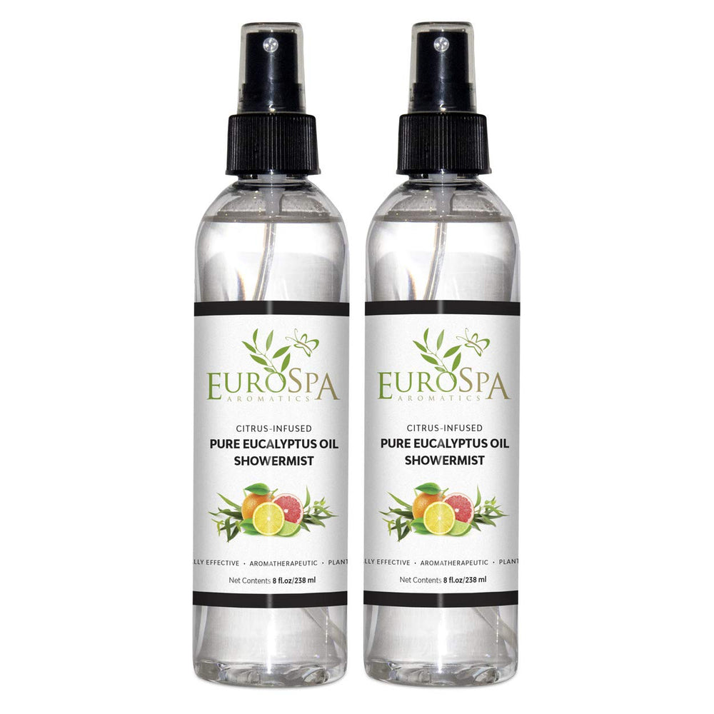 EuroSpa Aromatics pure eucalyptus oil showermist bottle pour for spa-like shower aromatherapy