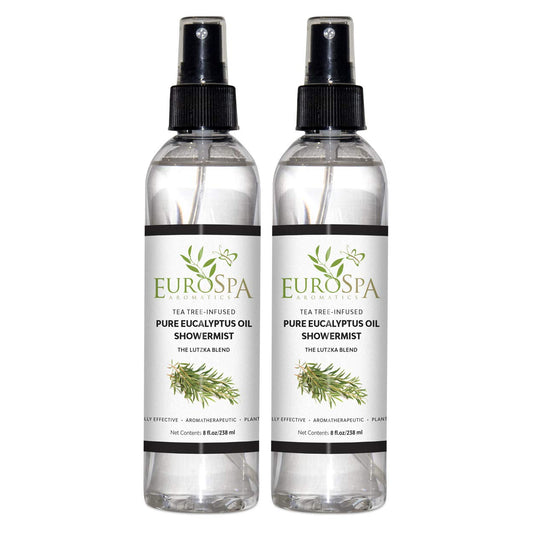 EuroSpa Aromatics pure eucalyptus showermist bottle for spa-like aroma in the shower.