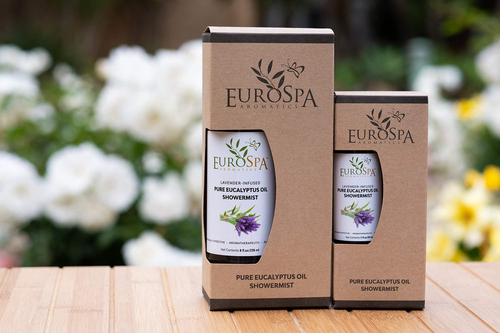 EuroSpa Aromatics pure eucalyptus ShowerMist bottle 8oz ready for daily use