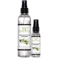EuroSpa Aromatics Pure Eucalyptus ShowerMist bottle (8oz) for energizing home aromatherapy.