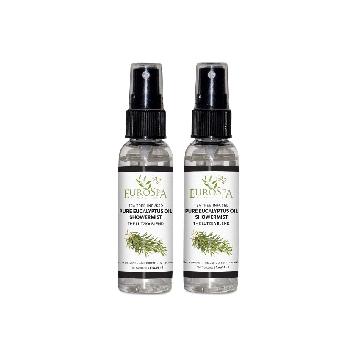 EuroSpa Aromatics ShowerMist bottle front with pure eucalyptus aroma for spa-like refresh