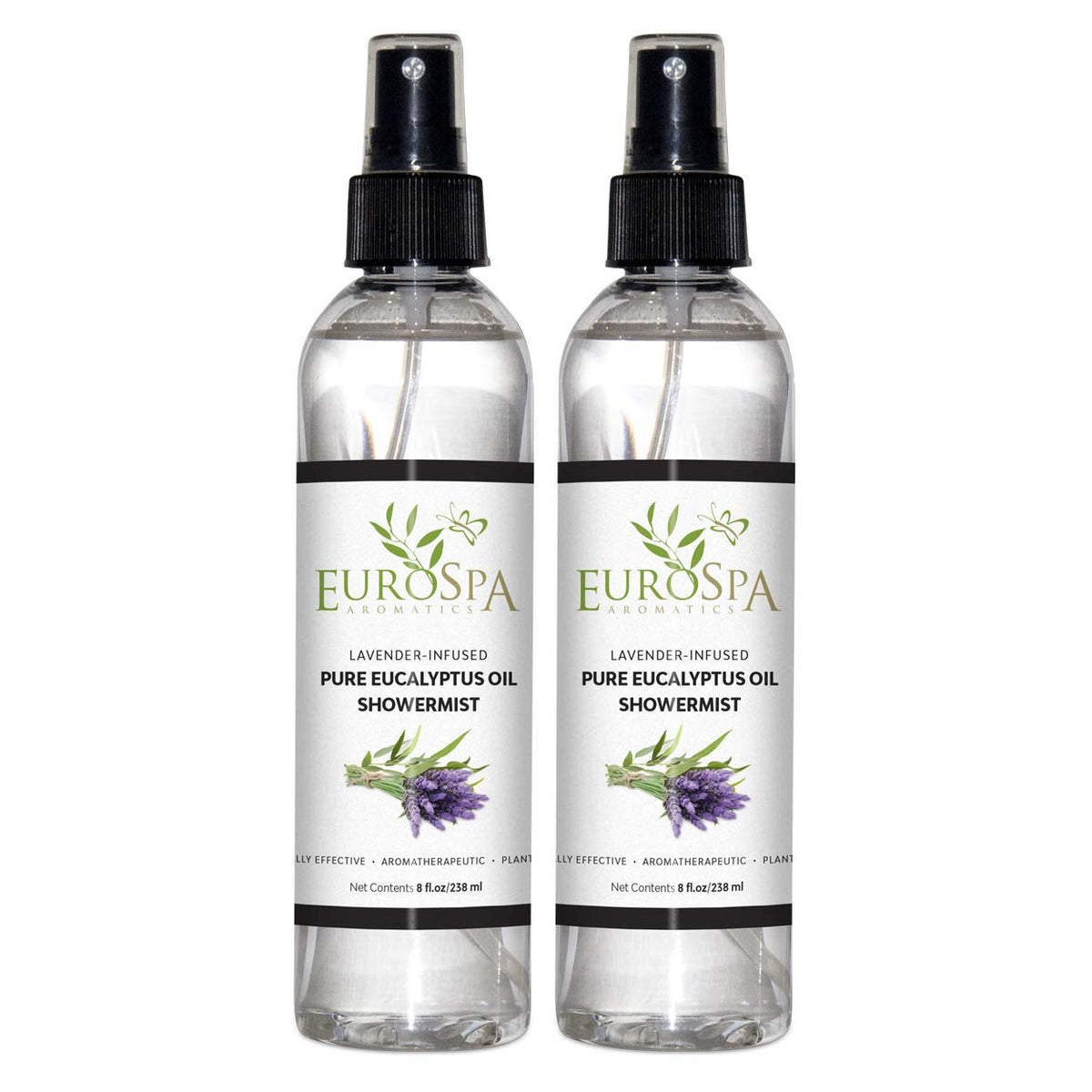 EuroSpa Aromatics pure eucalyptus ShowerMist bottle for uplifting shower aromatherapy