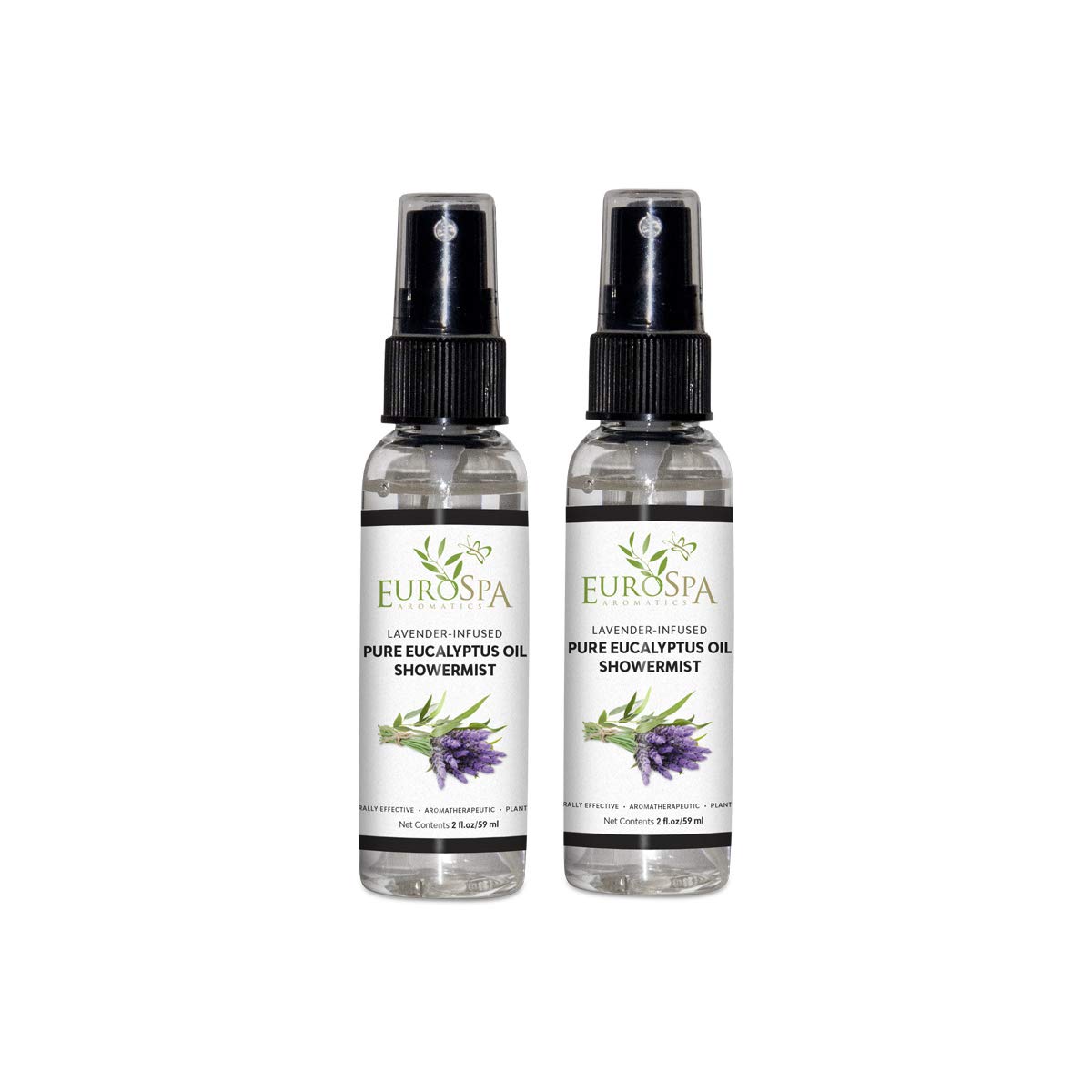 EuroSpa Aromatics pure eucalyptus oil showermist bottle offers a refreshing aromatherapy moment.