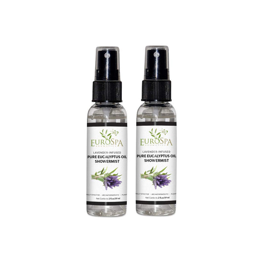EuroSpa Aromatics pure eucalyptus oil showermist bottle offers a refreshing aromatherapy moment.