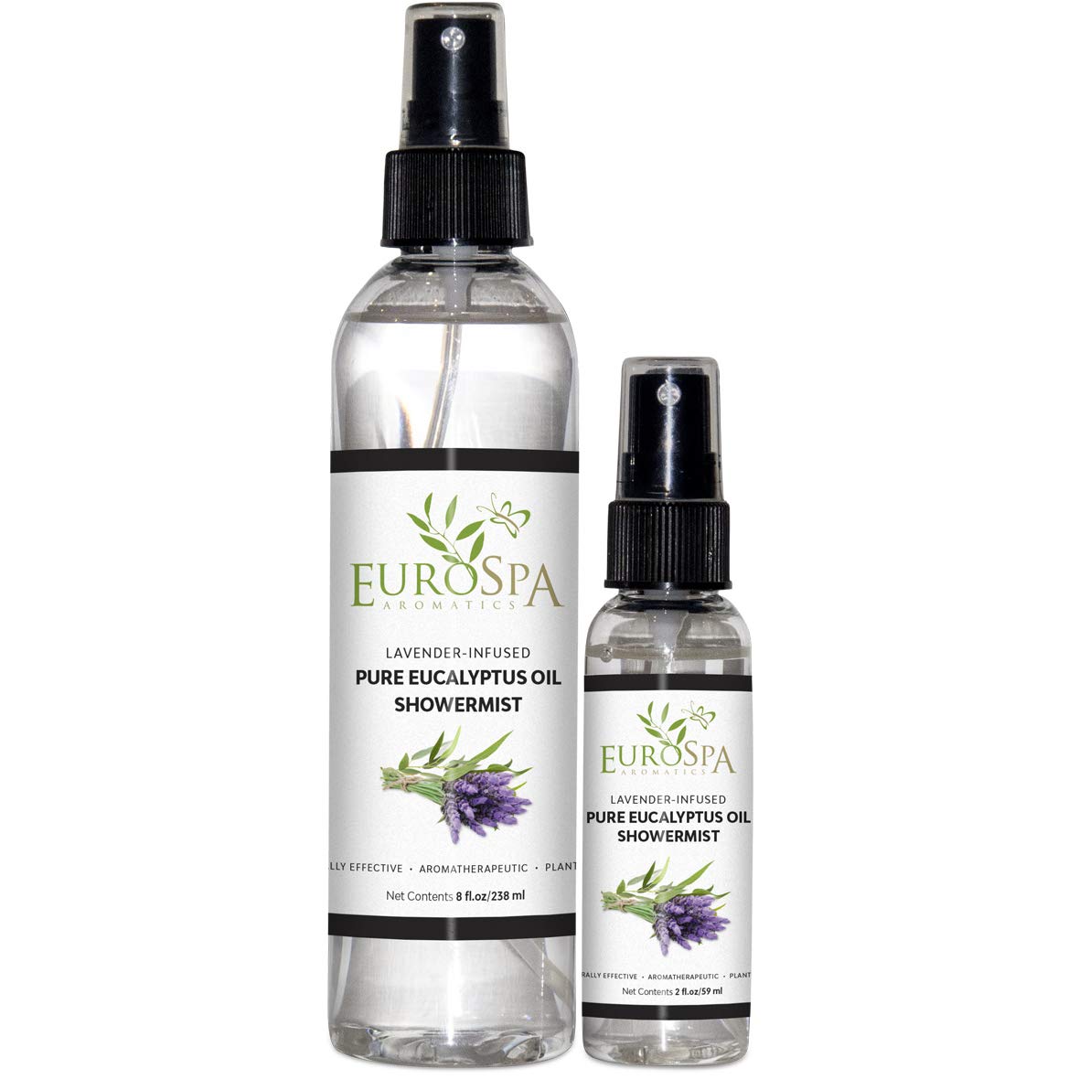 EuroSpa Aromatics pure eucalyptus ShowerMist eight-ounce bottle for spa-like steam aromatherapy