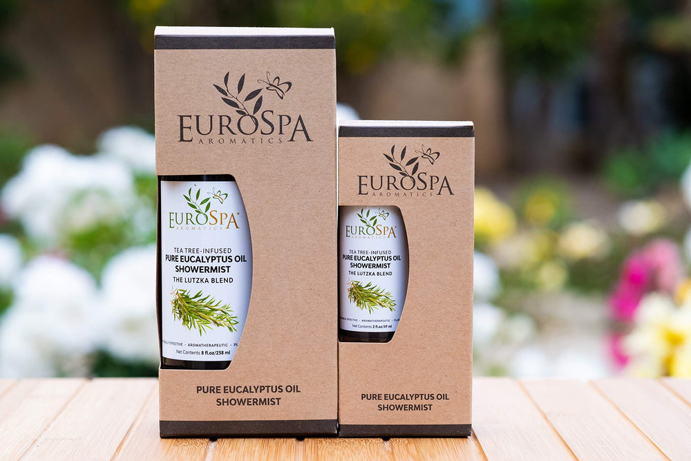 Steam room aroma diffusion with EuroSpa Aromatics eucalyptus spray.