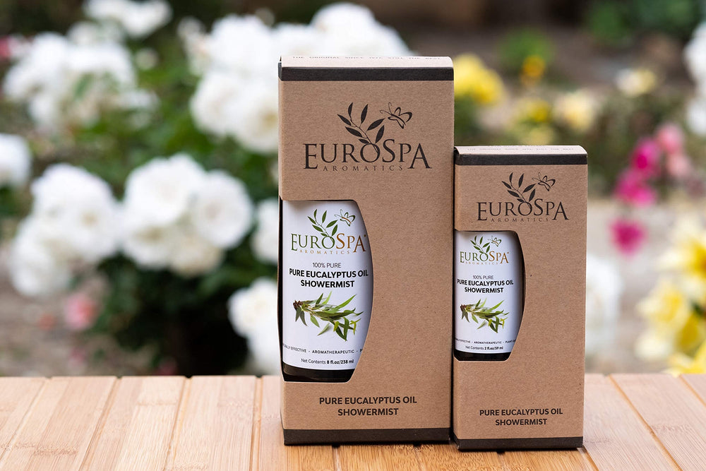 EuroSpa Aromatics spray bottle viewed for steam room ambiance.