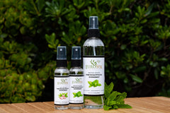 EuroSpa Aromatics steam room spray diffusion, filling the bathroom with revitalizing eucalyptus.