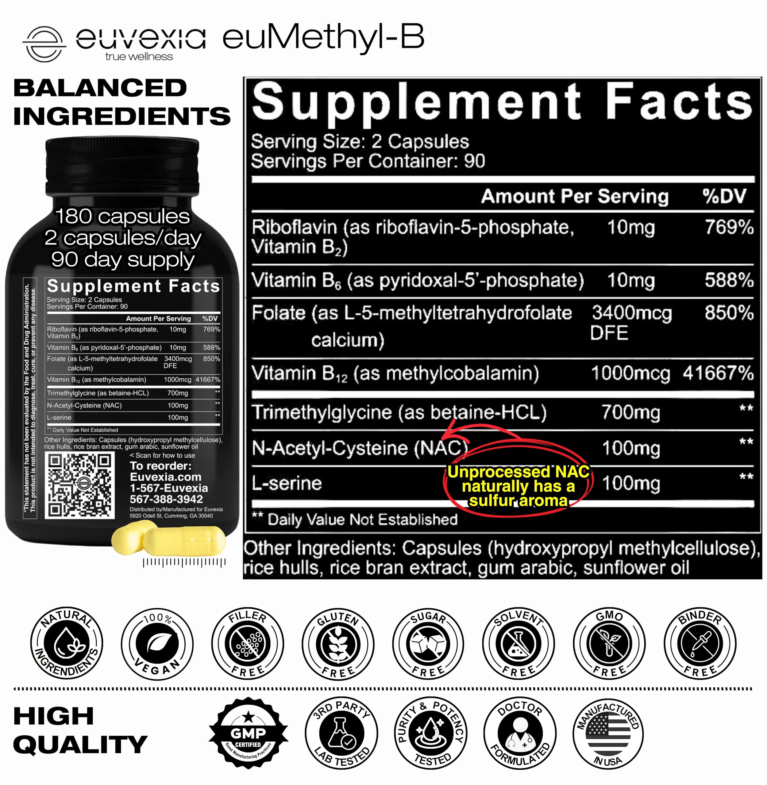 90-day supply packaging shown for long-term daily methylated B use.