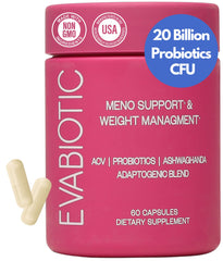 EVABIOTIC Complete Menopause Vitamins bottle supports energy and comfort during menopause.