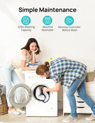 Evajoy machine-washable fabric simplifies after-use care.