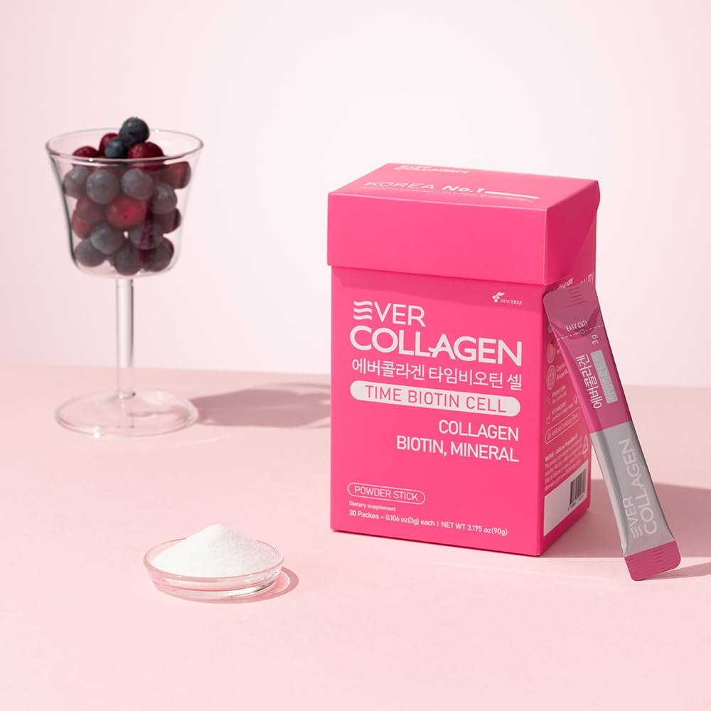 EVER COLLAGEN TIME travel pack sachets for convenient daily collagen intake.