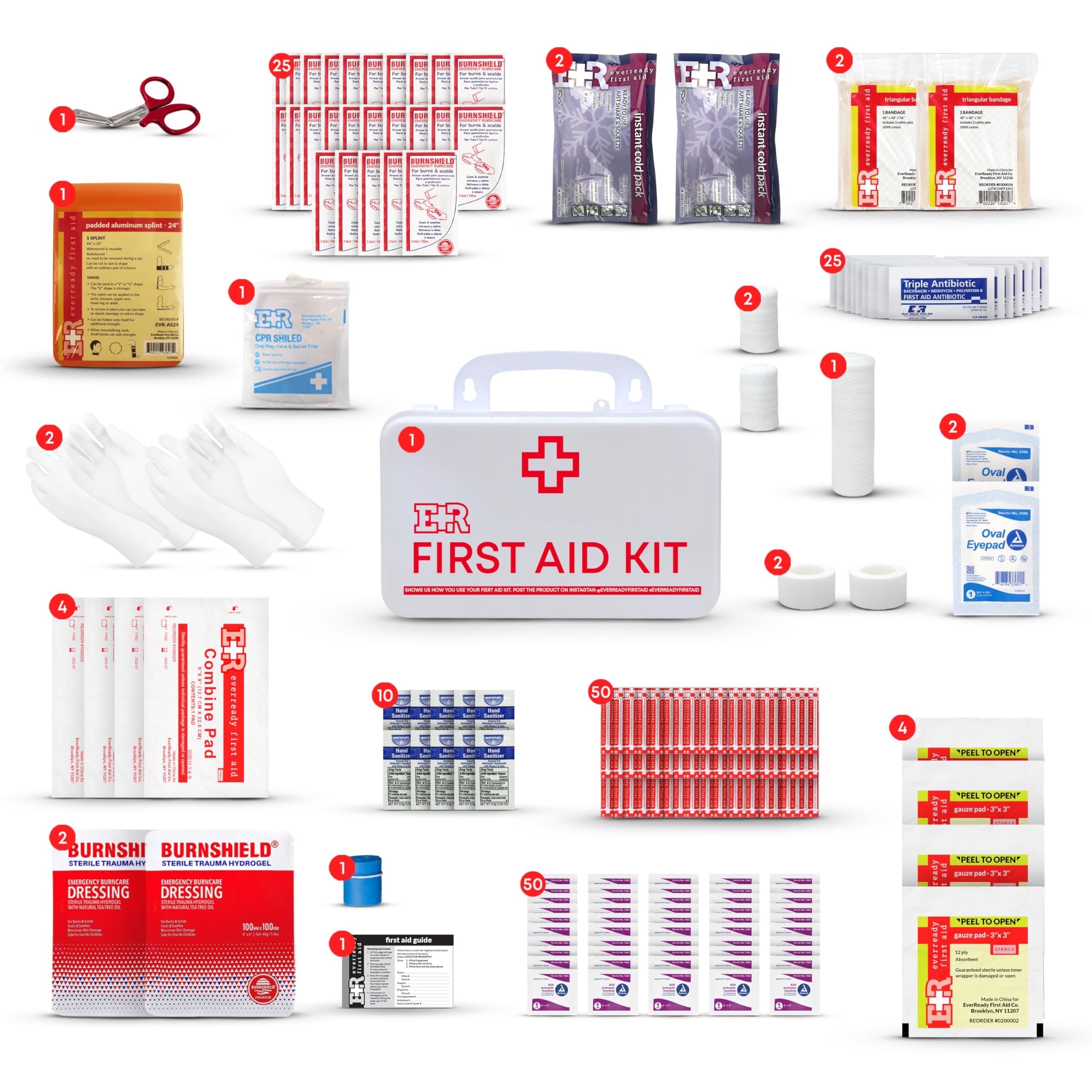 Ever Ready 190-piece contents cover common workplace needs.