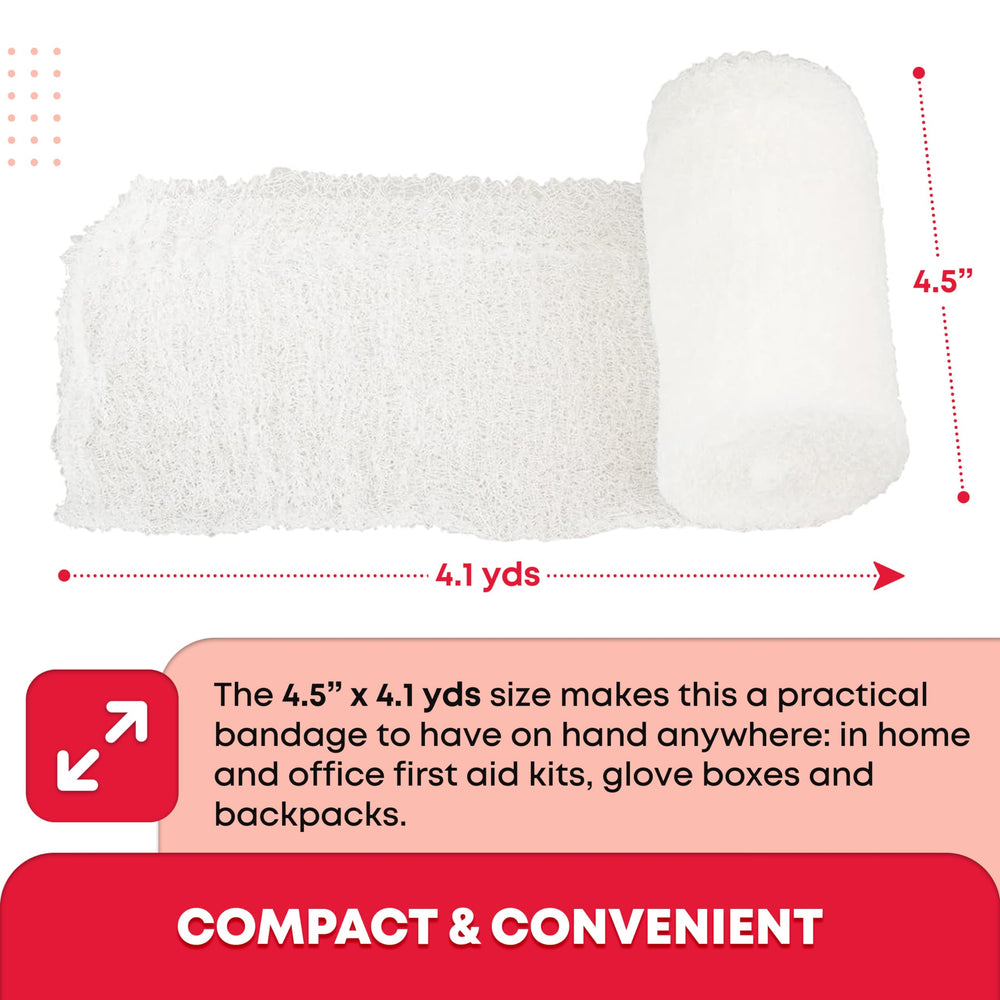 Ever Ready First Aid 6-ply cotton Krinkle Kerlix roll, soft and absorbent for wound care.