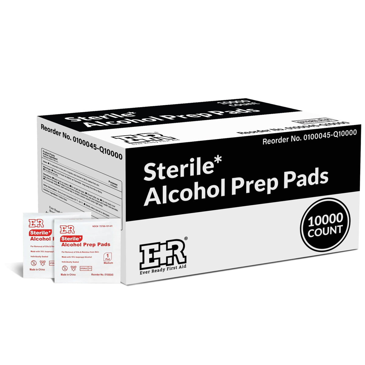 Ever Ready First Aid pad with 70% IPA for quick wound cleaning