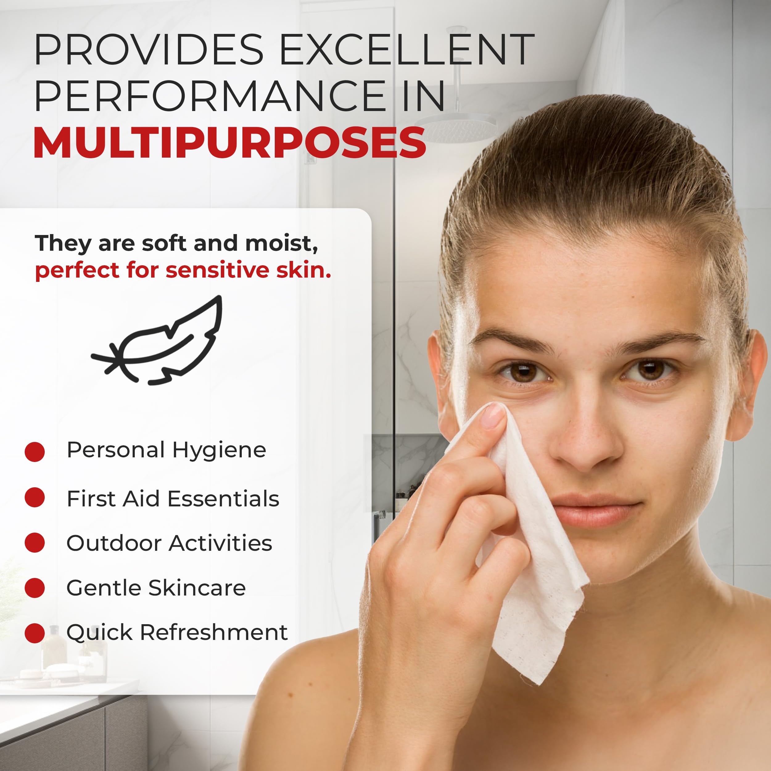 Quick-dry BZK wipes leave skin smooth with easy disposal after use.