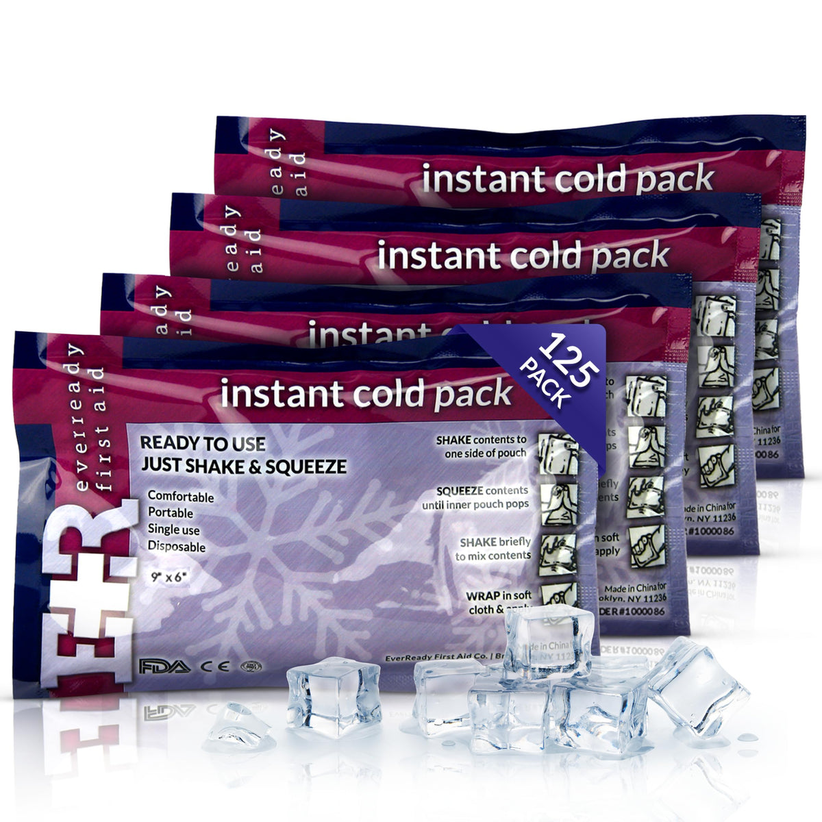 Ever Ready First Aid cold pack activated for instant cooling on minor injuries.