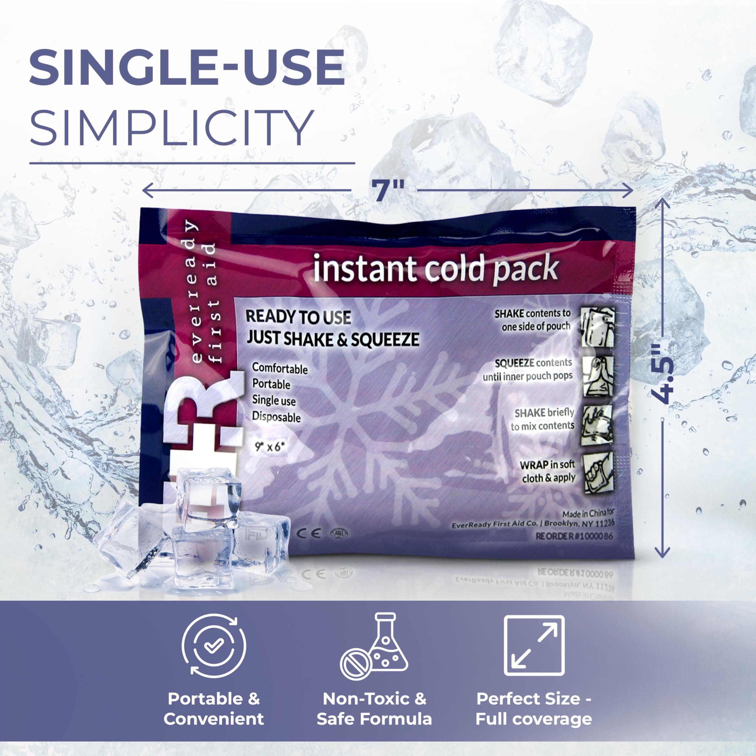 Ever Ready First Aid cold pack laid flat for versatile coverage.