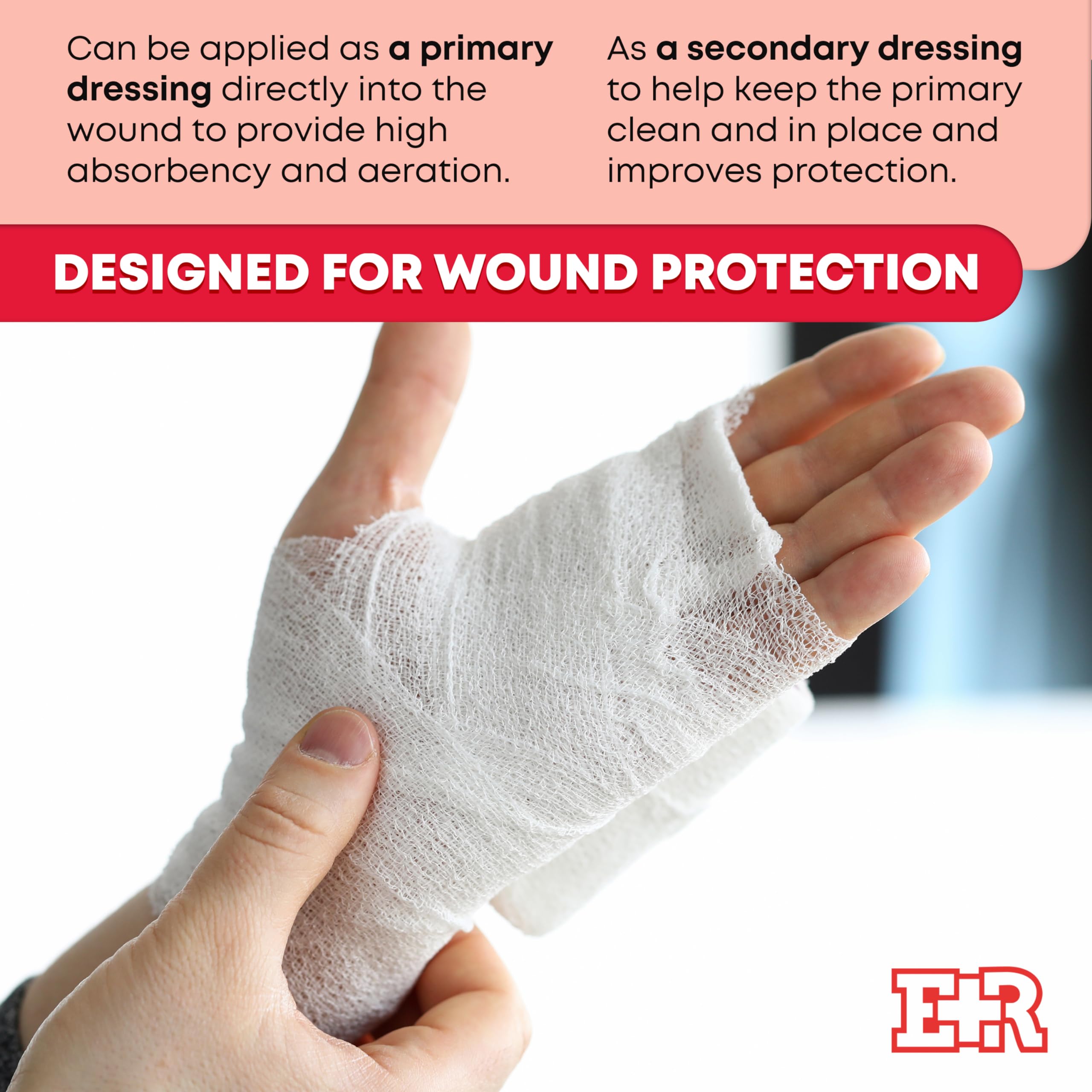 Ever Ready First Aid latex-free Krinkle Kerlix roll, ideal for sensitive skin environments.