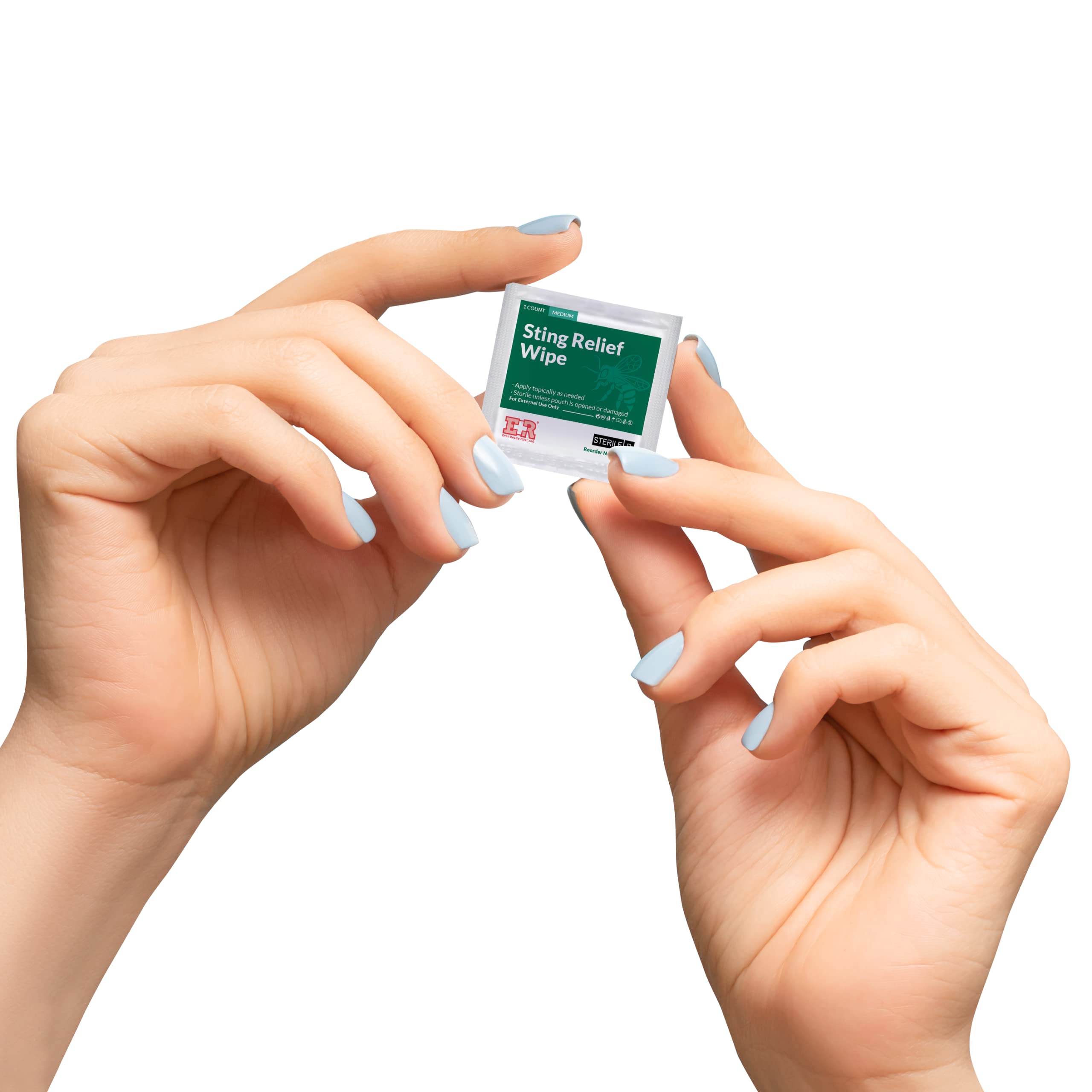 Ever Ready Sting Relief Wipes used on mosquito bite for itching relief