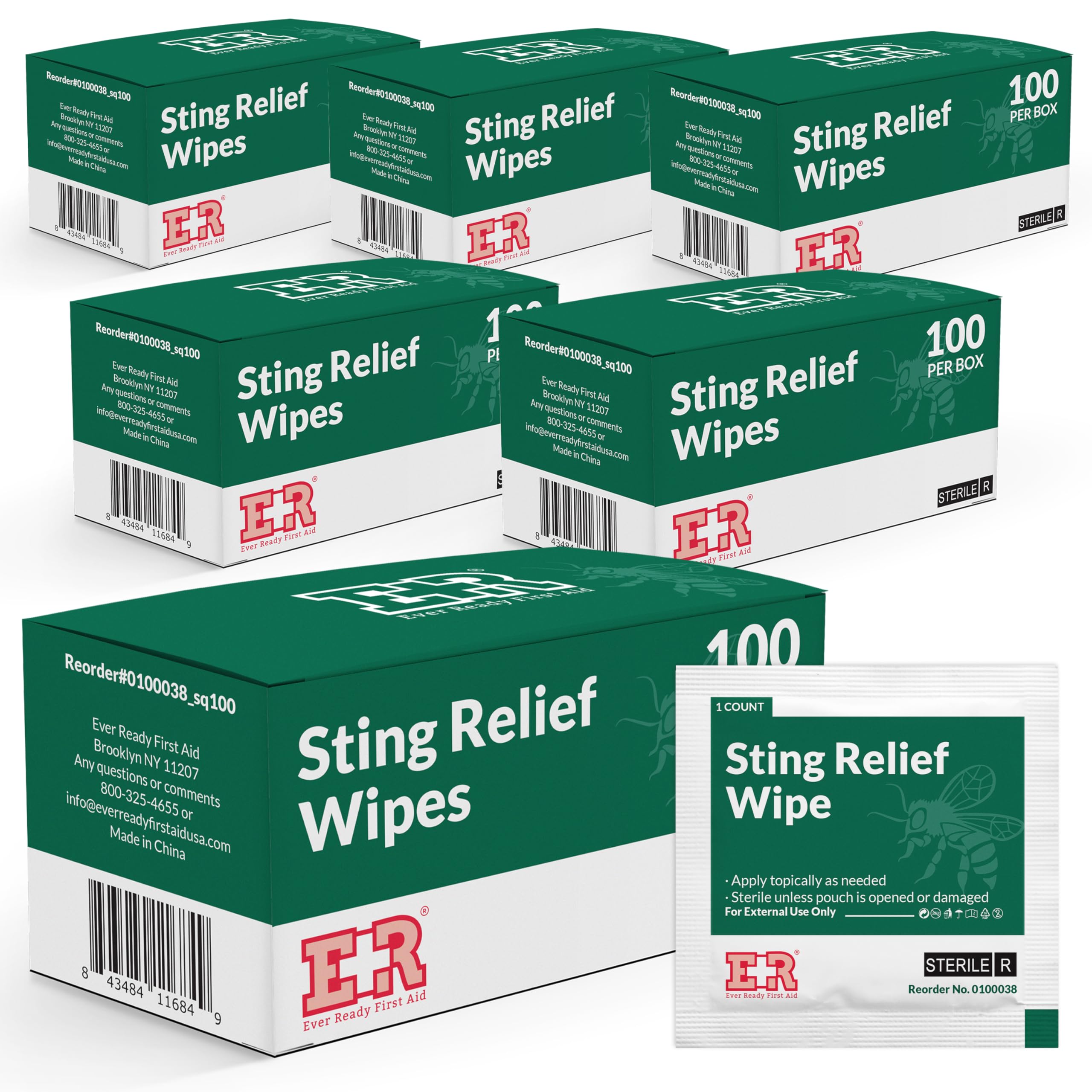Ever Ready Sting Relief Wipes packaging closeup for on the go relief
