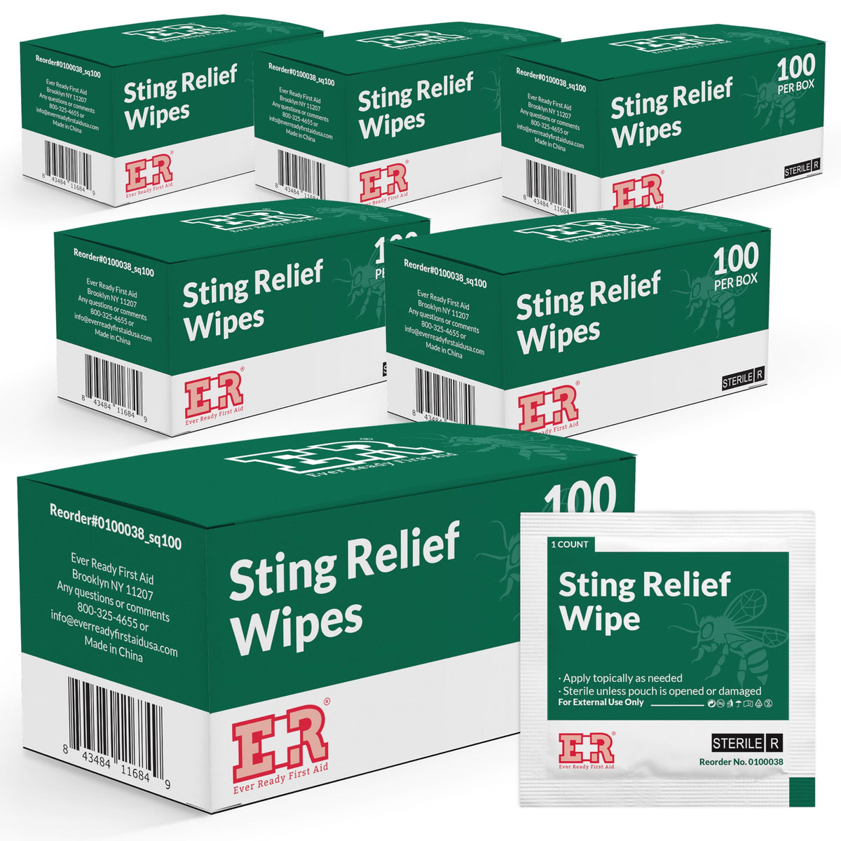 Ever Ready Sting Relief Wipes packaging closeup for on the go relief
