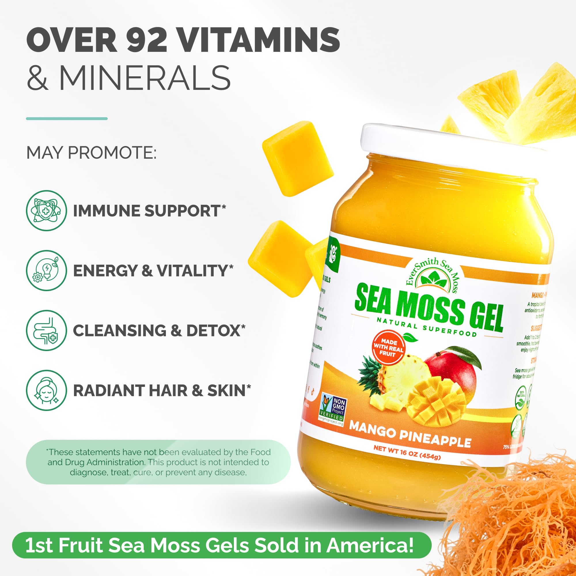 EverSmith Organics sea moss gel spoon dip highlighting rich texture for smoothies